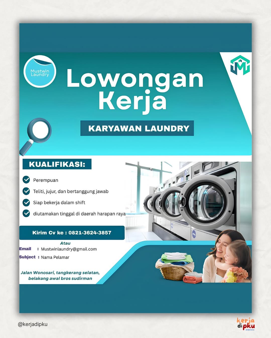 Lowongan Karyawan Laundry Mustwin Laundry Pekanbaru