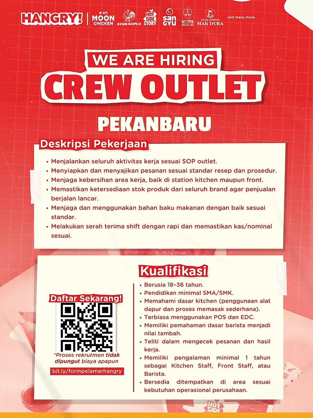 Lowongan Kitchen & Front Hangry Pekanbaru