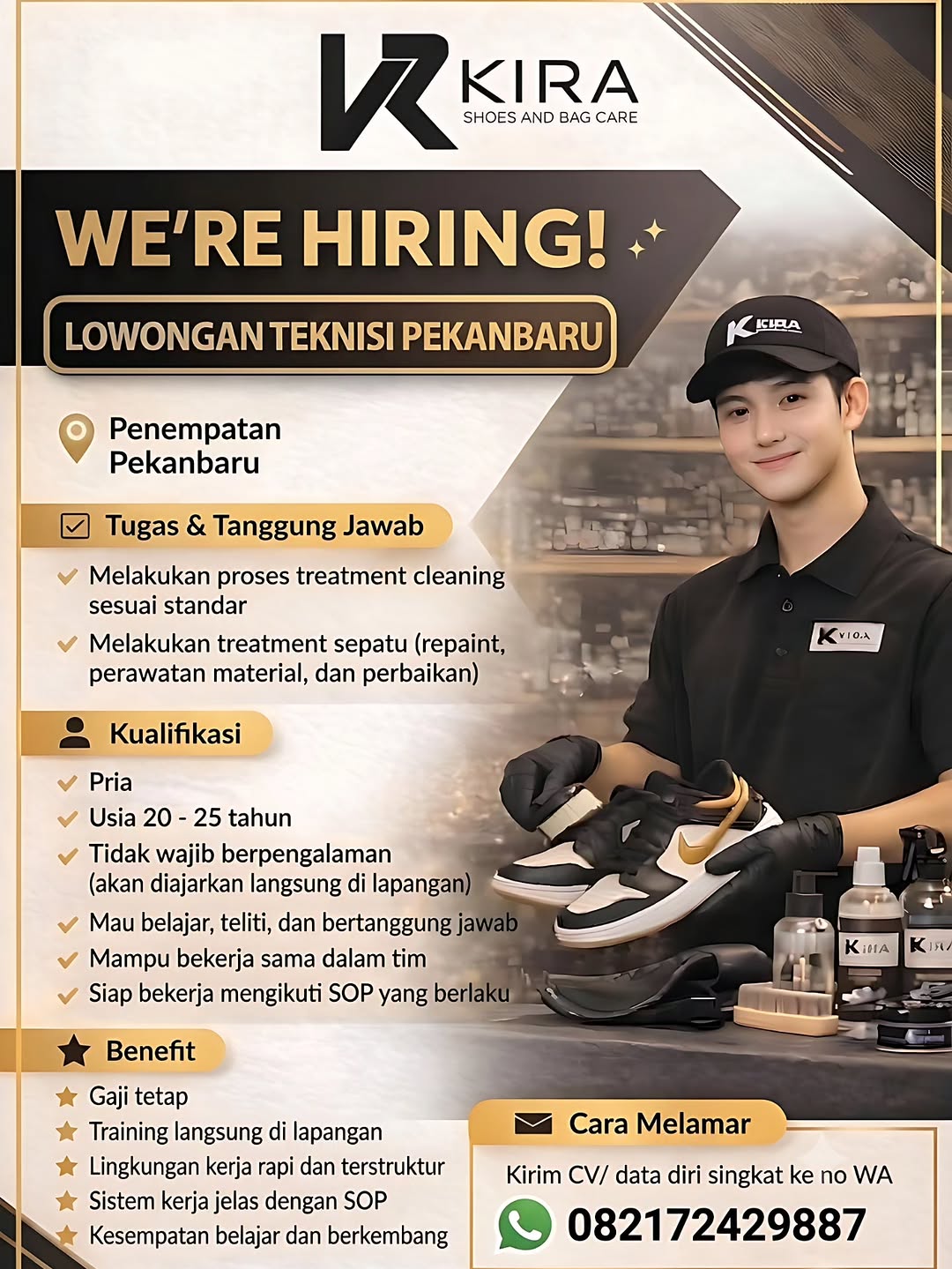 Lowongan Teknisi KIRA Shoes and Bag Care Pekanbaru