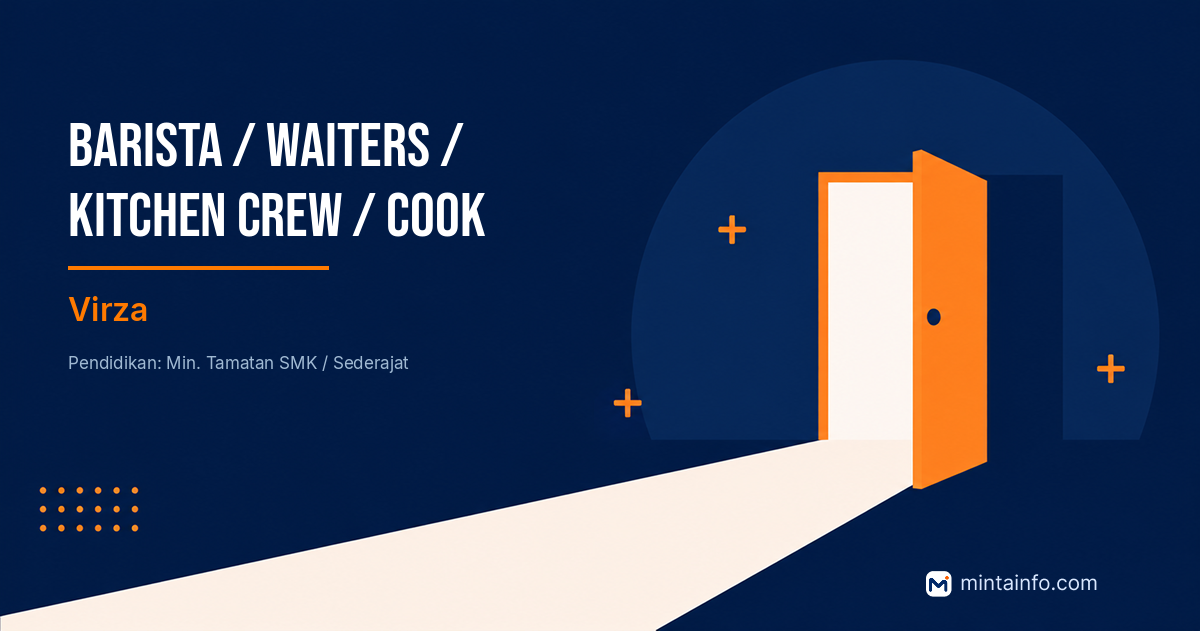 Lowongan Barista / Waiters / Kitchen Crew / Cook Virza Pekanbaru