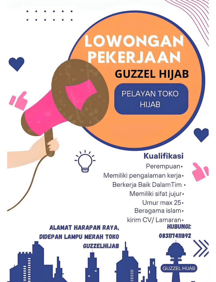 Lowongan Pelayan Toko Hijab Guzzel Hijab Pekanbaru